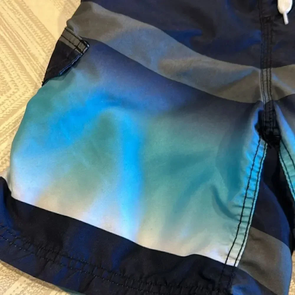 Kanu Boys Shades of Blue, Black & Grey Lined Swim Trunks